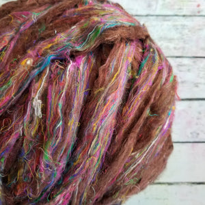 Birthday Cake - Sari Silk Roving - Yarnhouse Fibres