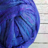 Cobalt - Sari Silk Roving - Yarnhouse Fibres