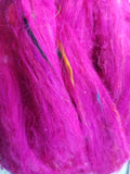 Dragonfruit - Sari Silk Roving - Yarnhouse Fibres