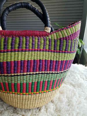 Hand woven handmade market bag with handles