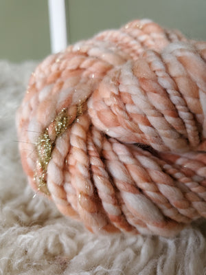 Sparkling Peach - Hand Spun Yarn